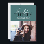 Modernes Drehbuch & geometrisches 30. Foto<br><div class="desc">Modernes Drehbuch & geometrisches 30. Geburtstag Foto laden ein. Geometrisches Backermuster Die Farbe kann geändert werden.</div>