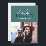 Modernes Drehbuch & geometrisches 30. Foto<br><div class="desc">Modernes Drehbuch & geometrisches 30. Geburtstag Foto laden ein. Geometrisches Backermuster Die Farbe kann geändert werden.</div>