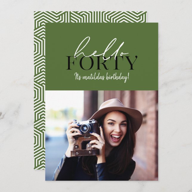 Modernes Drehbuch & geometrisches 40. Foto (Vorne/Hinten)