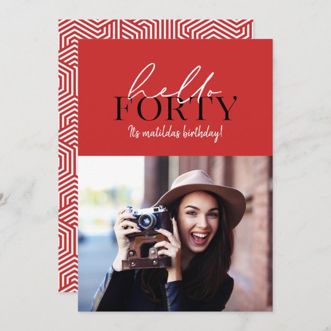 Modernes Drehbuch & geometrisches 40. Foto (Vorne/Hinten)