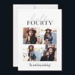 Modernes Drehbuch & geometrisches 40. Geburtstagsm<br><div class="desc">Moderne Drehbuch & geometrische vierzigste Geburtstag Multi-Foto einladen. Die Farbe des geometrischen Hintergrundmusters kann geändert werden.</div>
