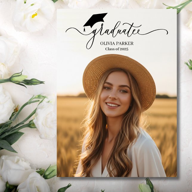 Modernes Drehbuch Graduate 2 Foto Abschluss Einlad Einladung (Von Creator hochgeladen)