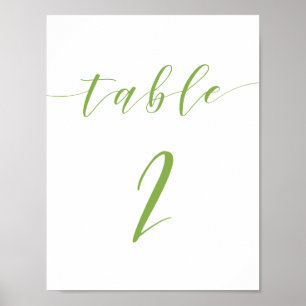 Modernes Drehbuch Hochzeit Tischnummer 2 Zeichen Poster