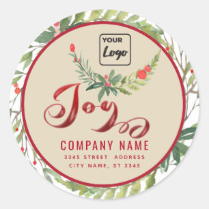 Modernes Drehbuch Joy Red heiligen Logo Runder Aufkleber