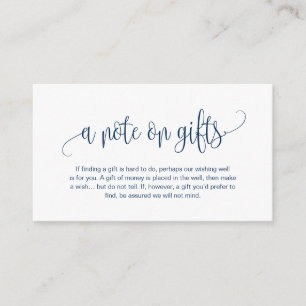 Modernes Drehbuch, Navy Blue, Eine Notiz über Gesc Begleitkarte