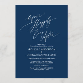 Modernes Drehbuch, Navy Blue, Hochzeit-Probe-Dinne Einladung