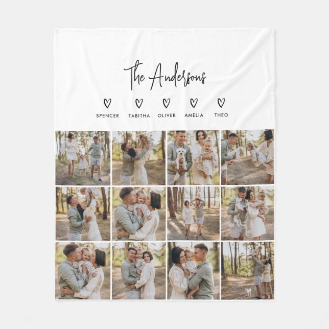 Modernes Drehbuch Personal 5 Familiengeschenk Schw Fleecedecke (Vorderseite)