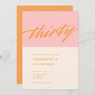 Modernes Drehbuch Rosa 30. Geburtstag Einladung