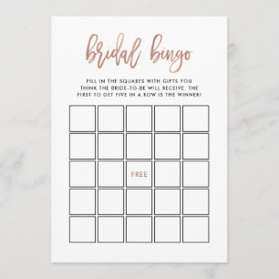 Modernes Drehbuch  Rose Gold Brautparty Bingo Game Einladung