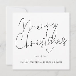 Modernes Drehbuch Schwarz-weiß Frohe Weihnachten Mitteilungskarte