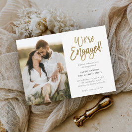 Modernes Drehbuch Wir sind eine Verlobte Foto-Enga Einladung