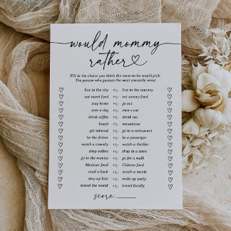 Modernes Drehbuch würde Mommy eher Baby Shower Gam Einladung
