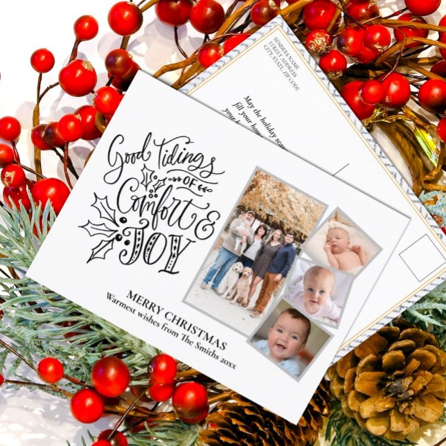 Modernes Drehbuch zu Silver Good Tiding of Comfort Postkarte (Von Creator hochgeladen)