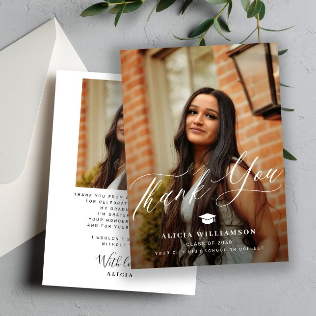 Modernes Drehbuchabschlussstudium 2 Foto Abschluss Dankeskarte (Von Creator hochgeladen)