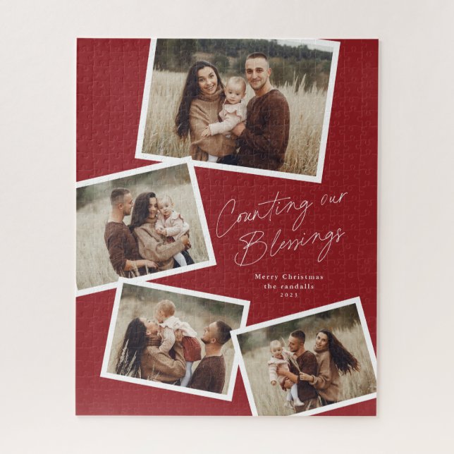 Modernes Drehfoto Collage Religiöse Weihnachten Puzzle (Vertikal)