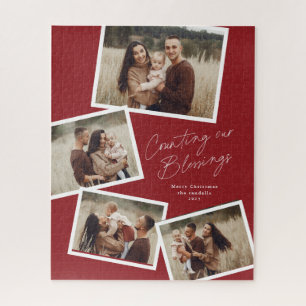 Modernes Drehfoto Collage Religiöse Weihnachten Puzzle