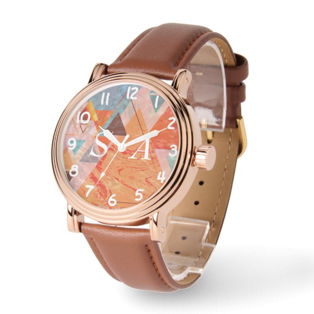 Modernes Dreieck-Design - künstlerische Geometrie Armbanduhr (Winkel)