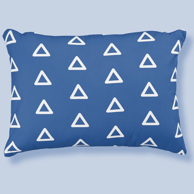 Modernes Dreieck-Muster Elegant Trendy Royal Blue Dekokissen (Modern Triangle Pattern Elegant Trendy Royal Blue Accent Pillow)