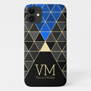 Modernes Dreiecksmuster mit Monogramm Case-Mate iPhone Hülle