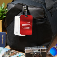 Modernes, dreimaliges Mit Monogramm Rotes Foil