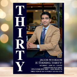 Modernes DRITTEN Foto 30. Geburtstag Party Einladung