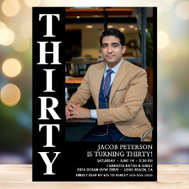 Modernes DRITTEN Foto 30. Geburtstag Party Einladung