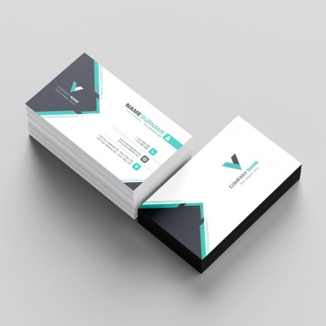 Modernes Dunkelgrün Visitenkarte (Von Creator hochgeladen)