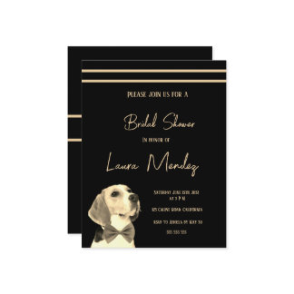 Modernes Dunkelhund Brautparty Invite