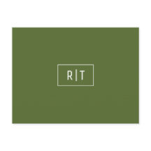 Modernes dunkelolive-grünes Monogramm