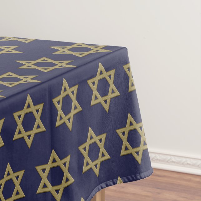 Modernes Dunkles Blau | Chanukah | Davidstern Tischdecke (Beispiel)
