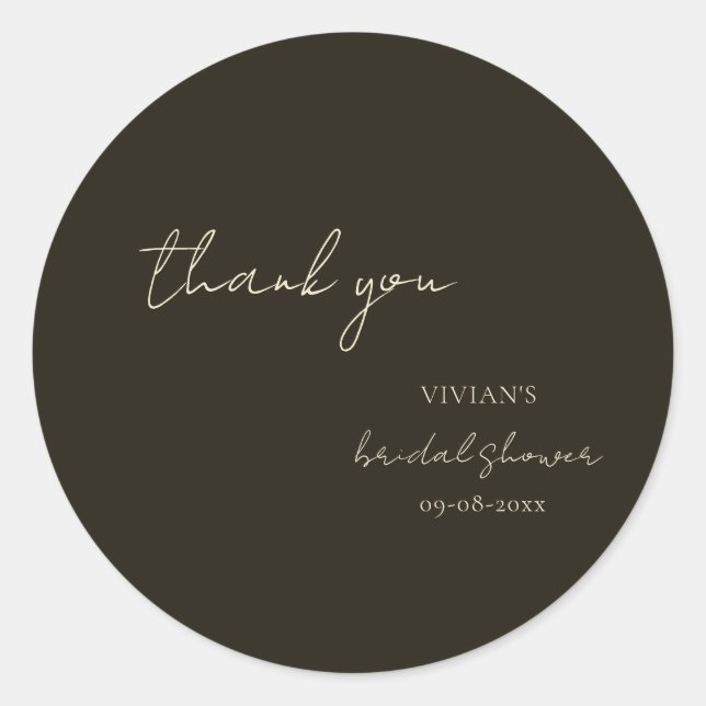 Modernes dunkles grünes Brautparty Runder Aufkleber (Vorderseite)