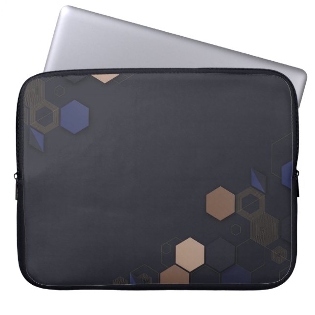 Modernes dunkles Hexagonal-Muster - Laptop-Sieb Laptopschutzhülle (Vorderseite)