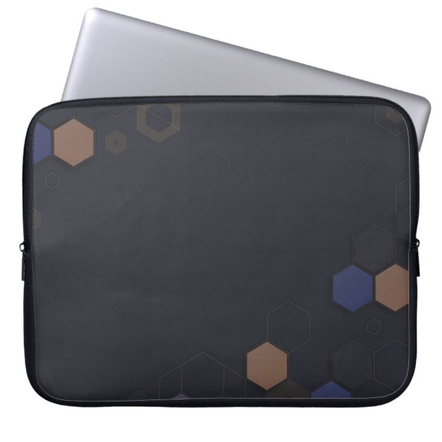 Modernes dunkles Hexagonal-Muster - Laptop-Sieb Laptopschutzhülle (Vorderseite)