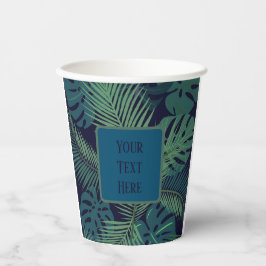 modernes, dunkles Palmenblatt, Dschungel von Feige Pappbecher