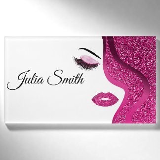 Modernes dunkles Rosa mit Glitzer-Effekt Namenschild