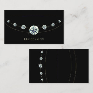 Modernes dunkles Silberschwarz mit leuchtenden Rhi Visitenkarte