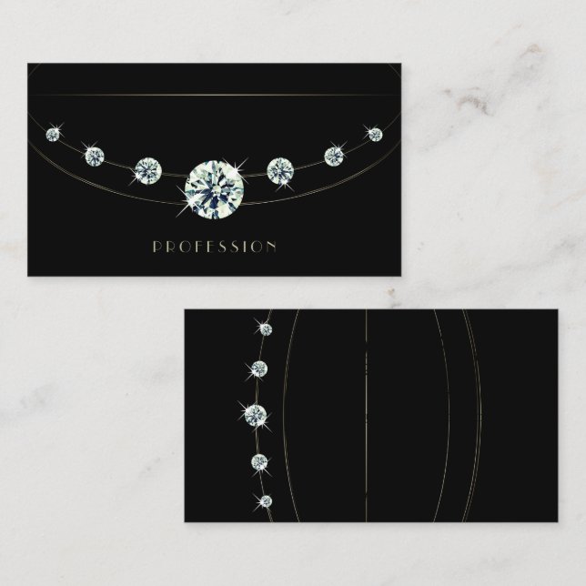 Modernes dunkles Silberschwarz mit leuchtenden Rhi Visitenkarte (Vorne/Hinten)