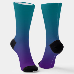 Modernes dunkles Türkis Royal Lila Gradient Socken