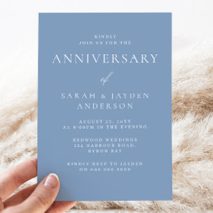 Modernes Dusty Blue Ganzjährig Hochzeitstag Einladung