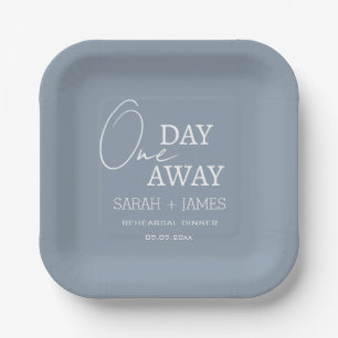 Modernes Dusty Blue One Day Away Probe Dinner Pappteller
