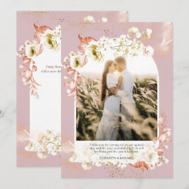 Modernes Dusty Rose Coral Floral FOTO DANKE