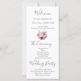 Modernes Dusty Rose Pink Wedding Programm
