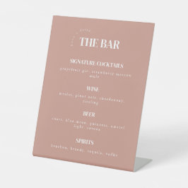 Modernes Dusty Rose Wedding Bar Menu Sockelschild