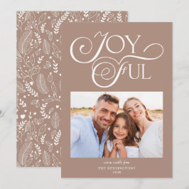 Modernes Earth Clay Muster Joyful Holiday Foto Feiertagskarte