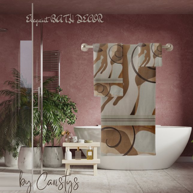 Modernes Earth Tones-Badetuch-Set Badhandtuch Set (Von Creator hochgeladen)