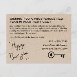 Modernes echtes Anwesen Neujahrsfeiertag Postkarte