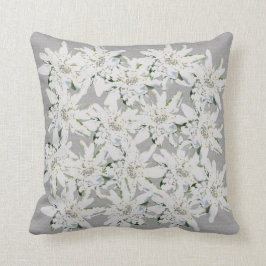 Modernes Edelweiss Schweizer Alpen Blume Foto Kuns Kissen