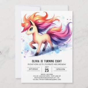 Modernes Editable Horse Birthday Einladung