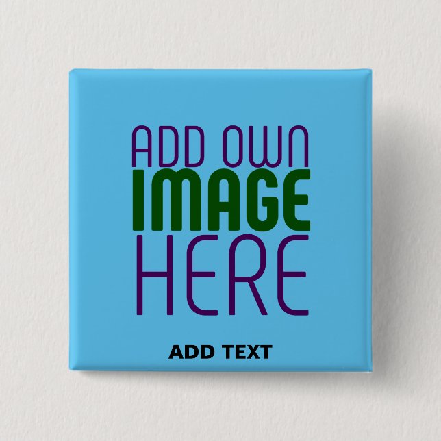 MODERNES EDITABLE SWAG SKY BLAUE BILD TEMPLATE BUTTON (Vorderseite)