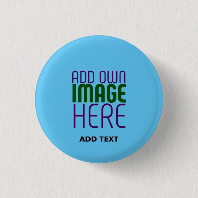 MODERNES EDITABLE SWAG SKY BLAUE BILD TEMPLATE BUTTON (Vorderseite)